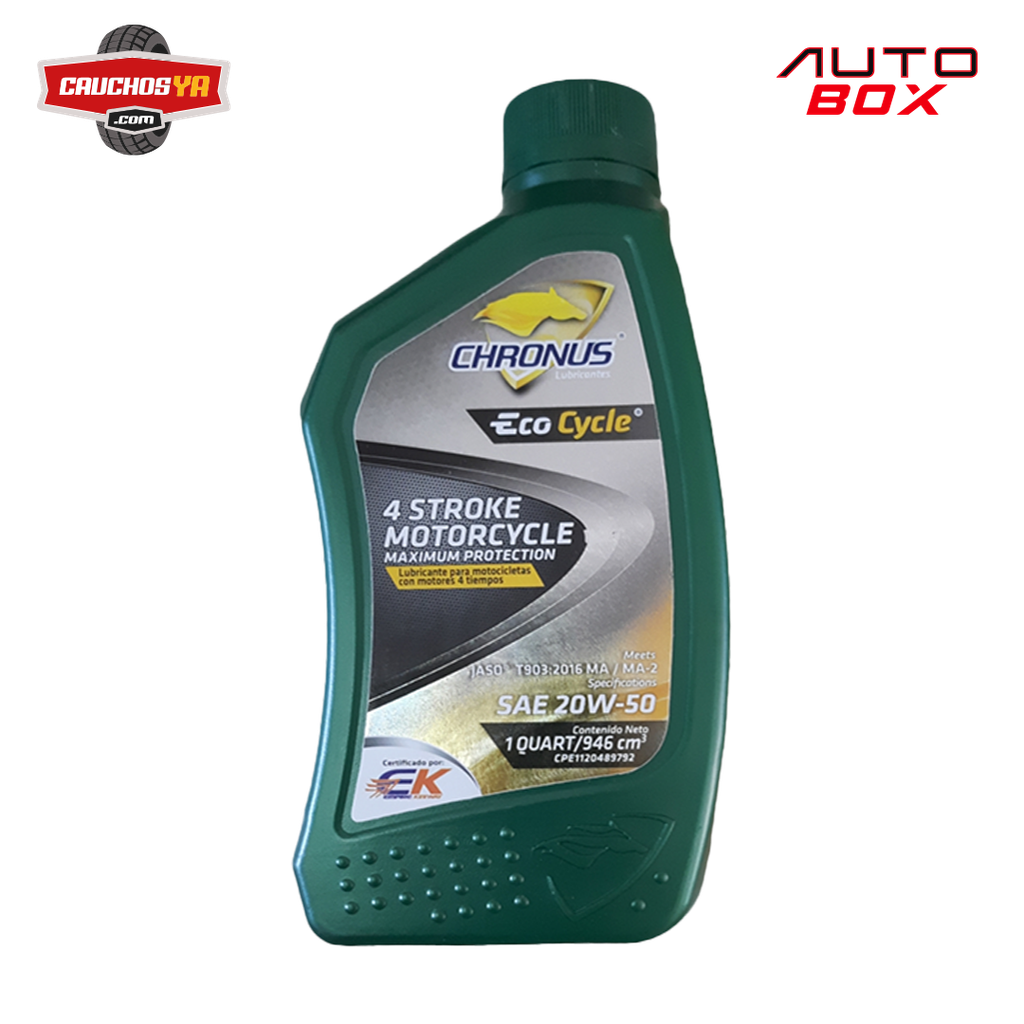 ACEITE 4 TIEMPOS MOTORCYCLE SAE 20W50 JASO MA/MA2 CHRONUS 946 ML