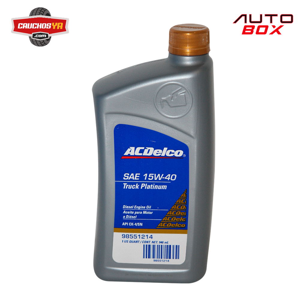 ACEITE ACDELCO TRUCK PLATINUM SAE 15W40 CK-S/SN MINERAL 946ML