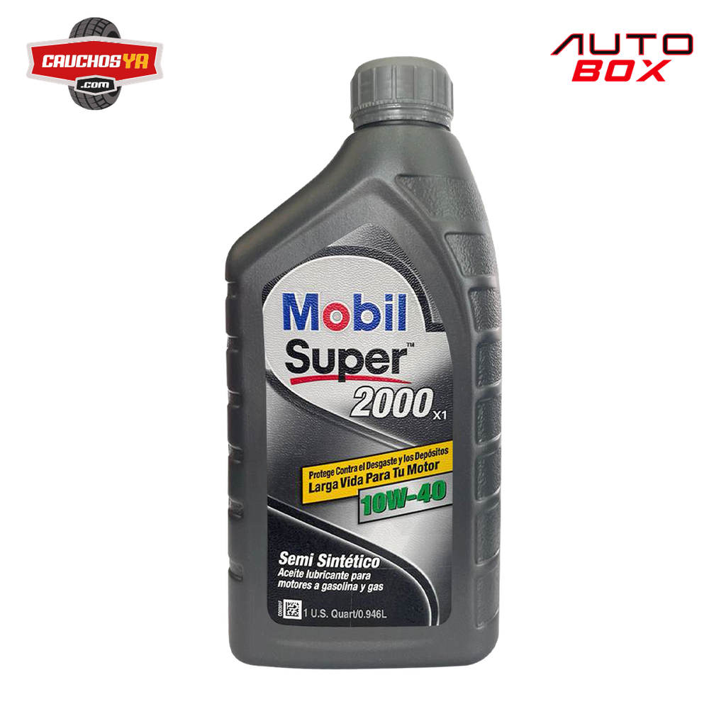 ACEITE MOTOR 10W40 SEMISINTETICO 0,946L MOBIL SUPER2000 GASOLINA