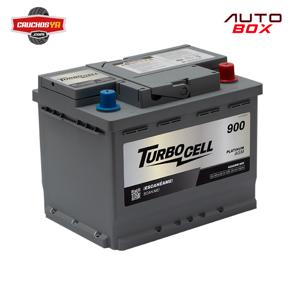 BATERIA 42AGMD 900A 60Ah 100min 12V PLATINUM TURBOCELL