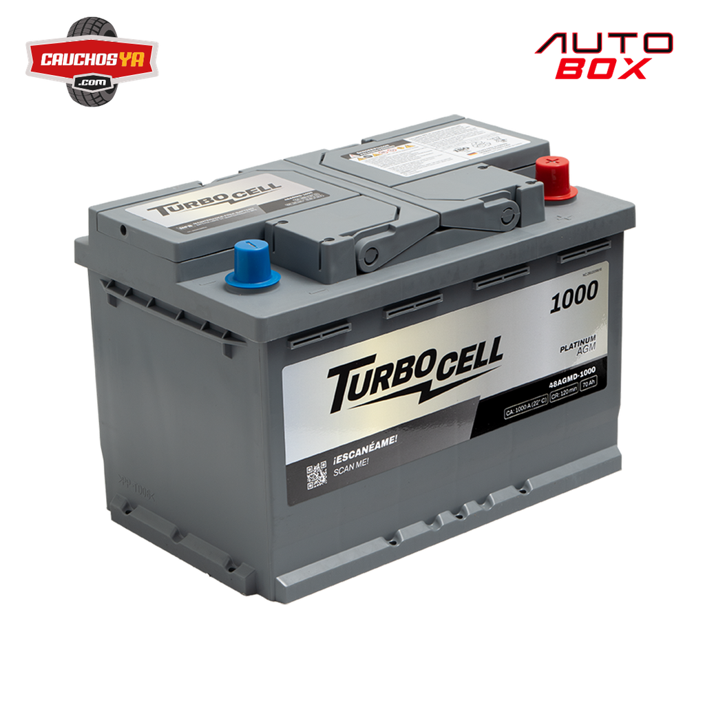 BATERIA 48AGMD 1000A 70Ah 120min 12V PLATINUM TURBOCELL