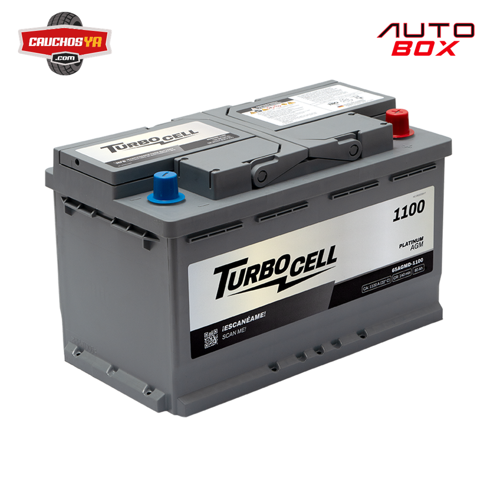 BATERIA 65AGMD 1100A 80Ah 140min 12V PLATINUM TURBOCELL
