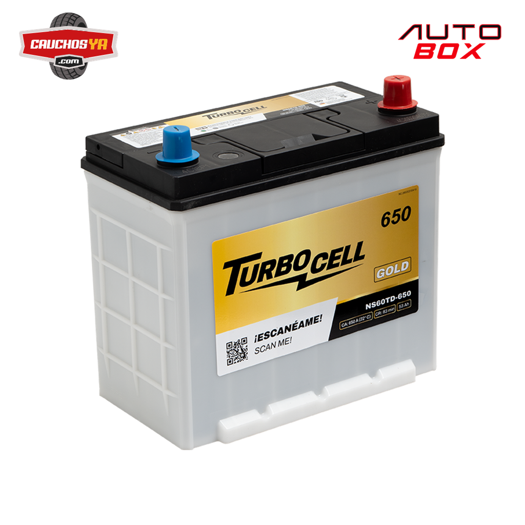 BATERIA NS60TD 650A 53Ah 83min 12V GOLD TURBOCELL